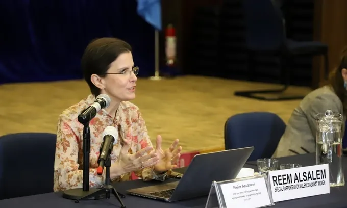 La Relatora Especial de l'ONU sobre la violència contra les dones i les nenes, les seves causes i conseqüències, Reem Alsalem. 